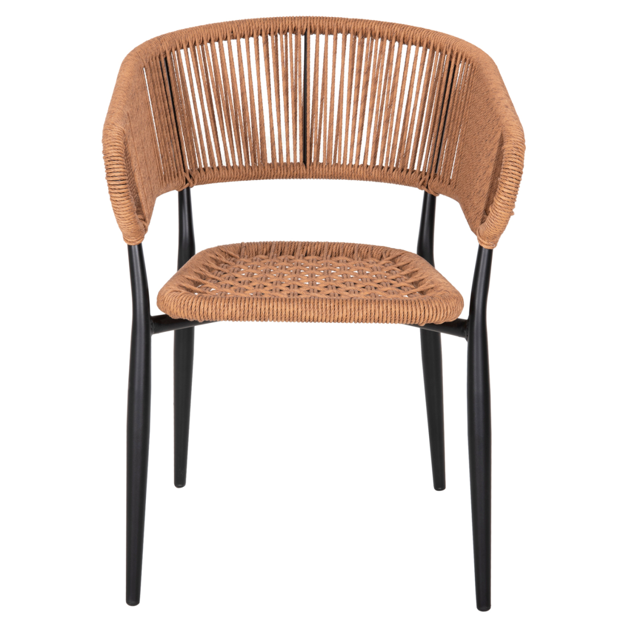 ARMCHAIR ALUMINUM EULO HM5783.13 BLACK-SYNTHETIC RATTAN BEIGE 55,5x63,5x78Hcm. [3]