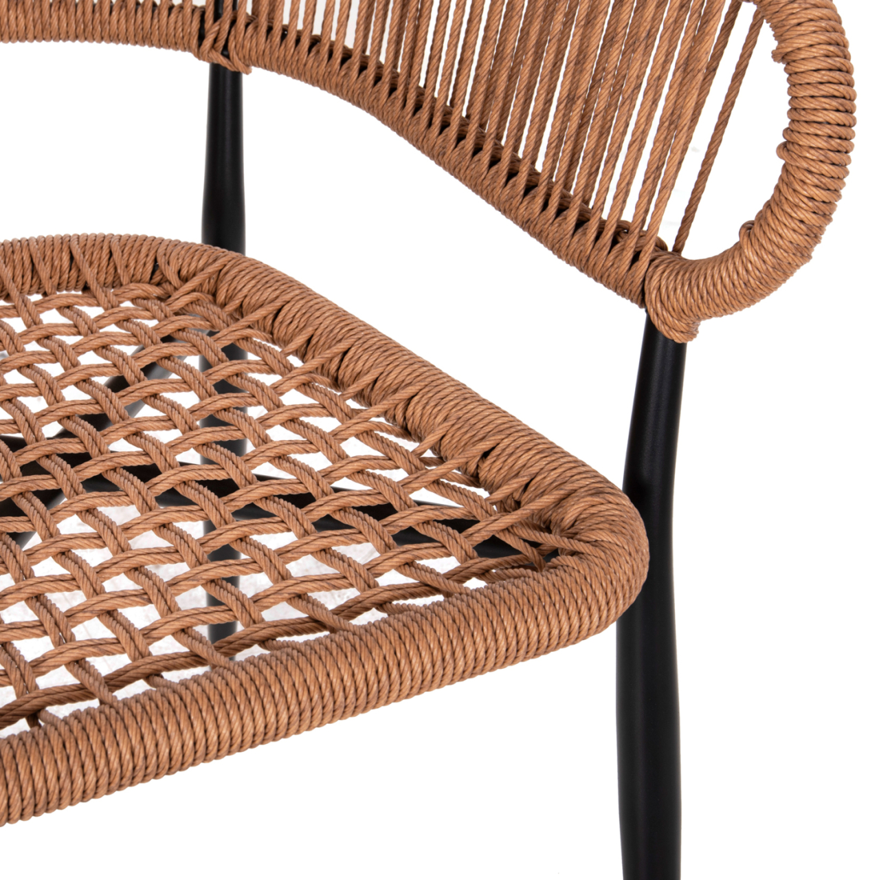ARMCHAIR ALUMINUM EULO HM5783.13 BLACK-SYNTHETIC RATTAN BEIGE 55,5x63,5x78Hcm. [8]
