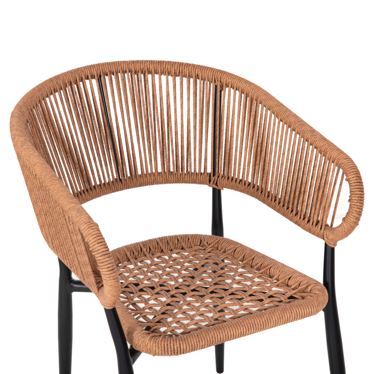 ARMCHAIR ALUMINUM EULO HM5783.13 BLACK-SYNTHETIC RATTAN BEIGE 55,5x63,5x78Hcm. [7]
