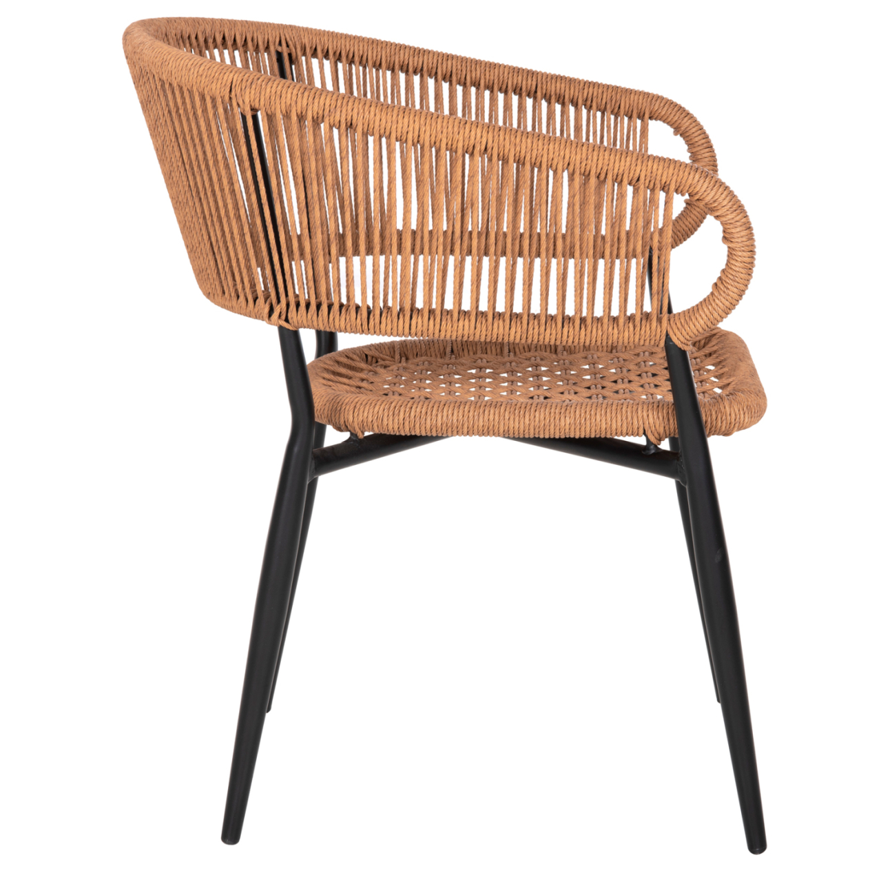 ARMCHAIR ALUMINUM EULO HM5783.13 BLACK-SYNTHETIC RATTAN BEIGE 55,5x63,5x78Hcm. [4]