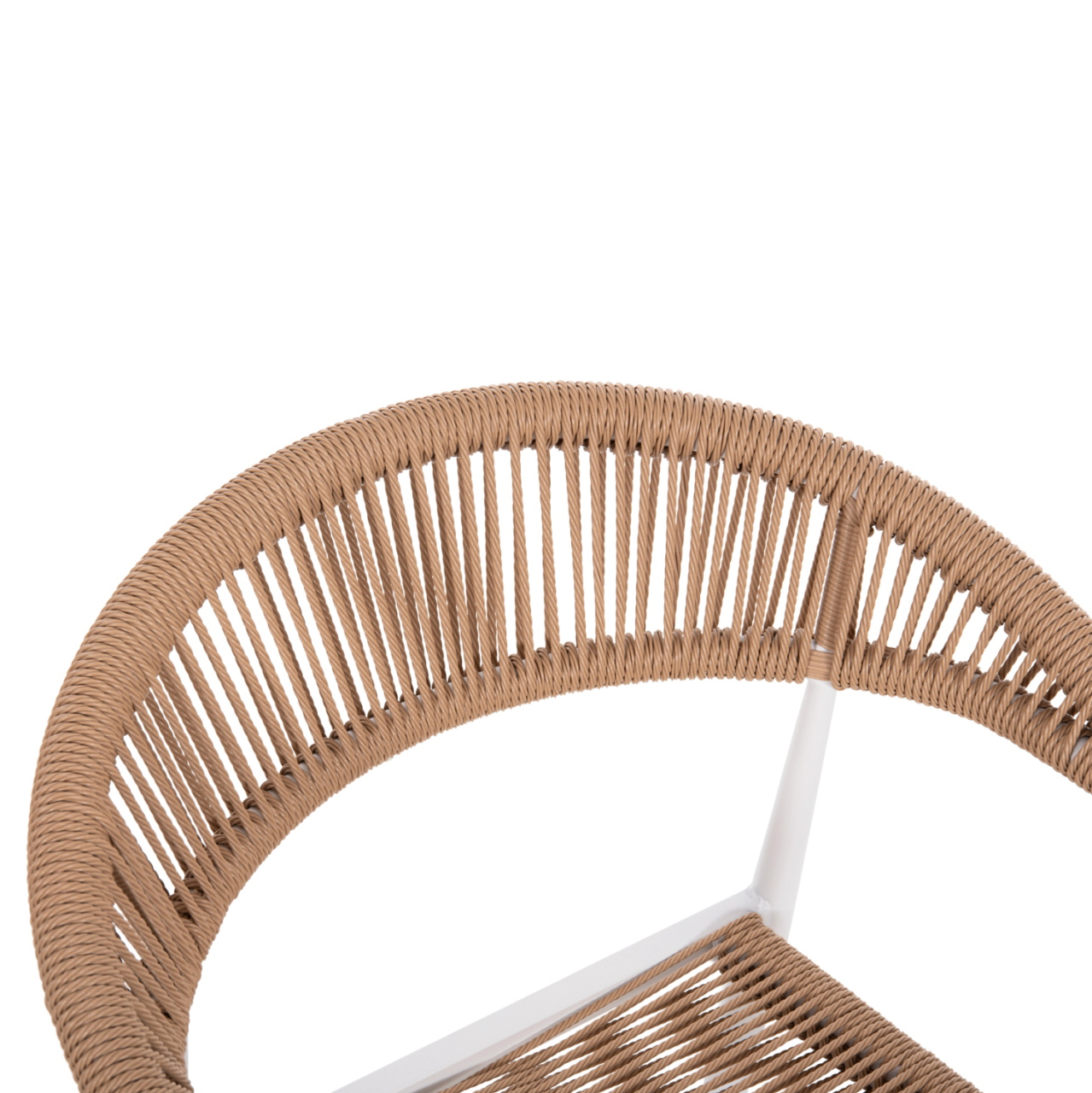 ARMCHAIR ALUMINUM GRET HM5854.01 WHITE WITH BEIGE PE RATTAN 56x55.5x78H [8]