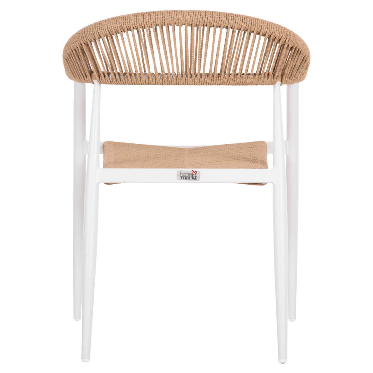ARMCHAIR ALUMINUM GRET HM5854.01 WHITE WITH BEIGE PE RATTAN 56x55.5x78H [6]