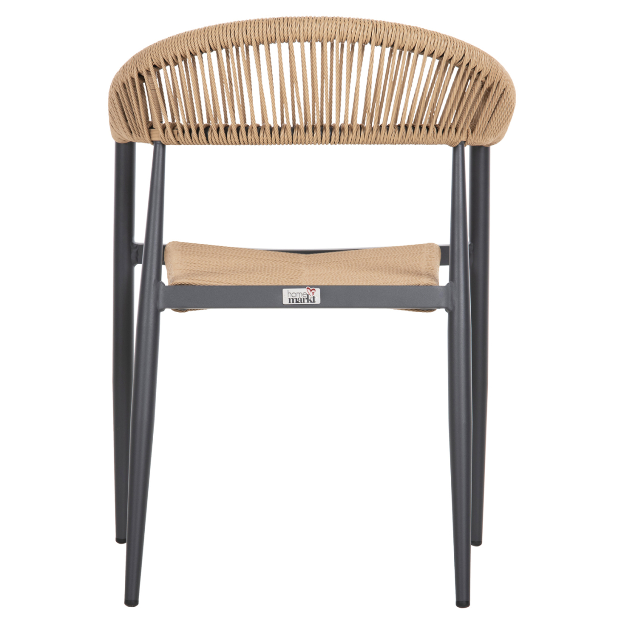 ARMCHAIR ALUMINUM GRET HM5854.02 CHARCOAL GREY ALUMINUM-BEIGE PE RATTAN 56x55,5x78Η [6]