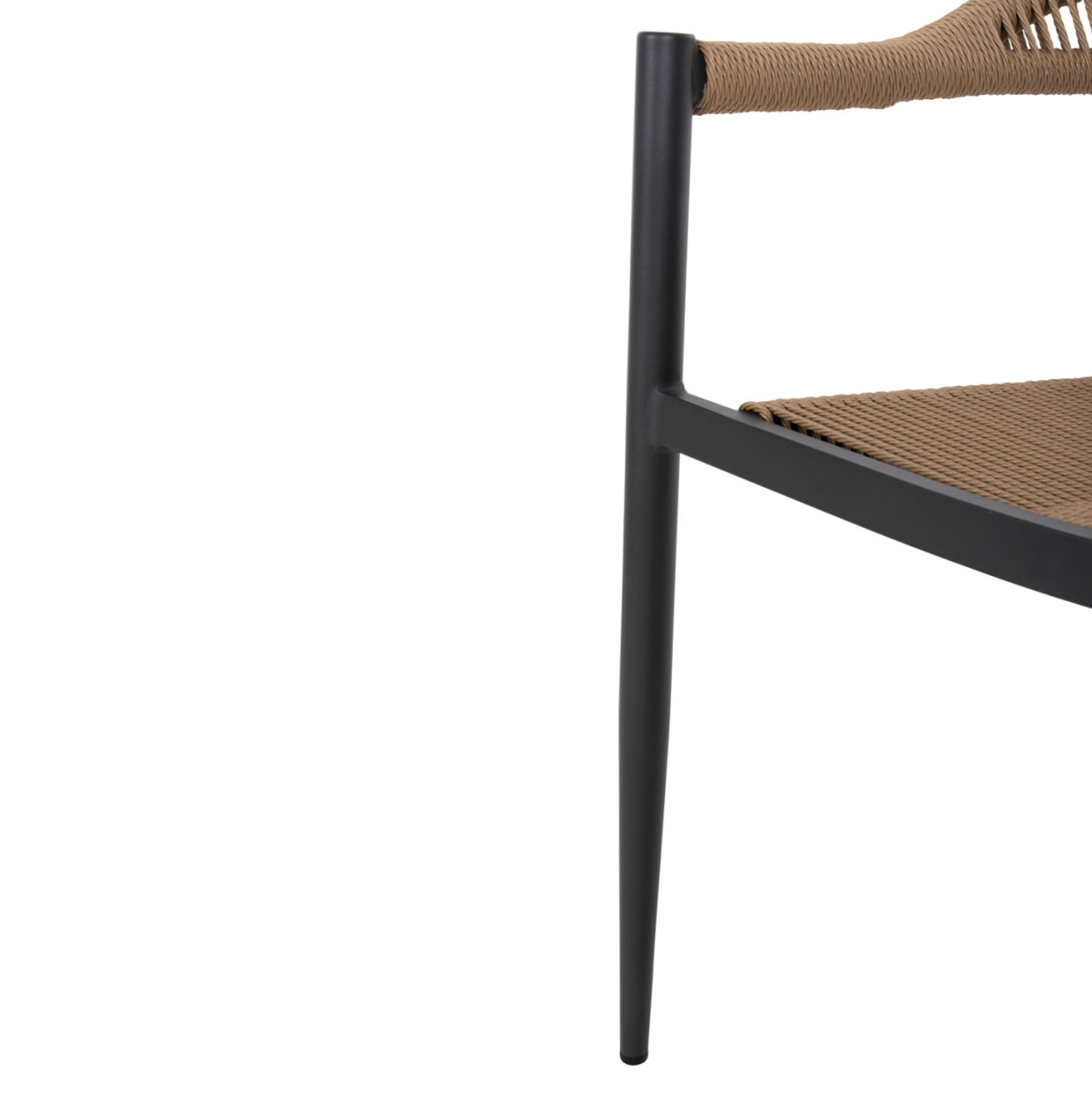 ARMCHAIR ALUMINUM GRET HM5854.02 CHARCOAL GREY ALUMINUM-BEIGE PE RATTAN 56x55,5x78Η [10]