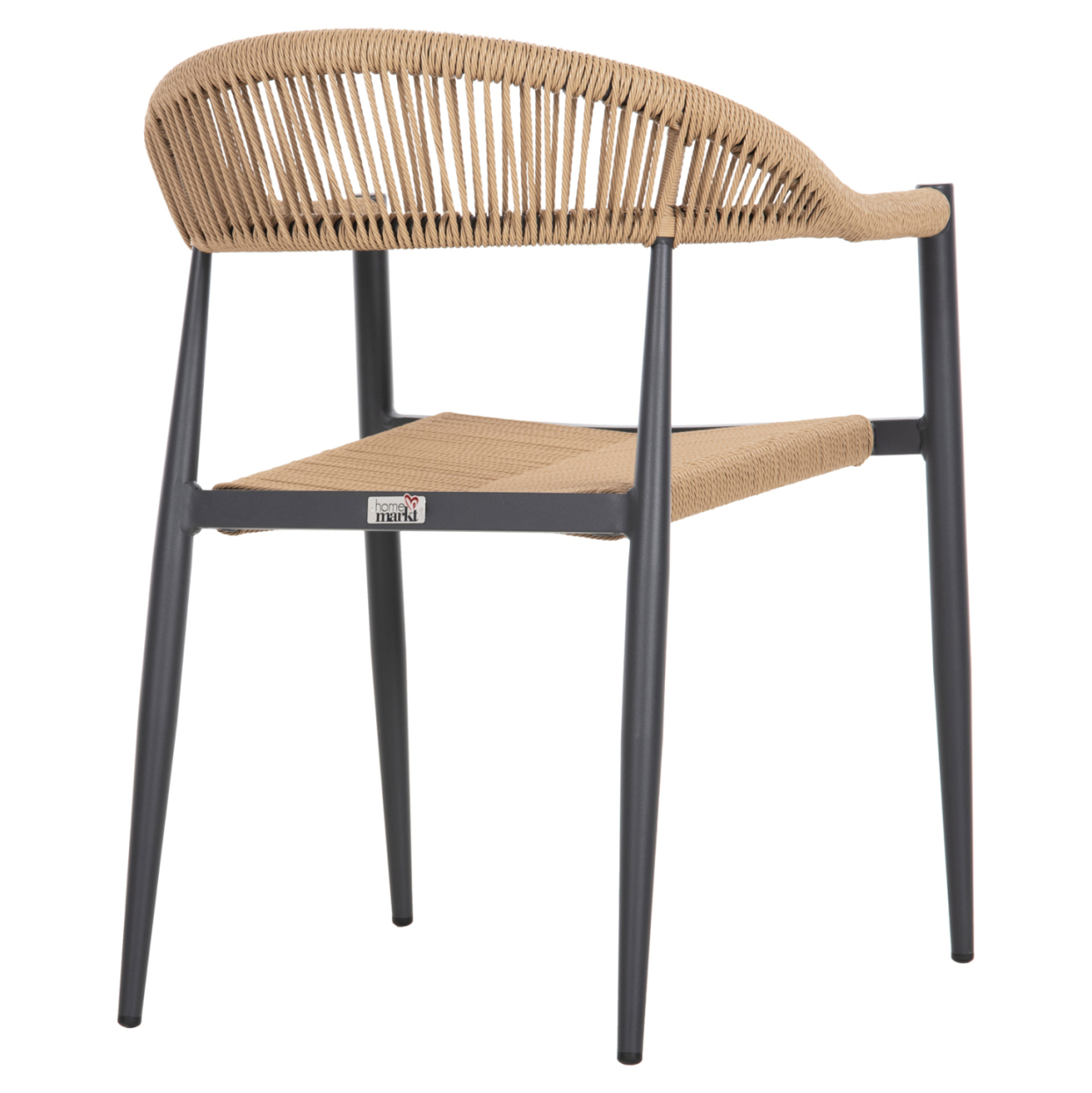 ARMCHAIR ALUMINUM GRET HM5854.02 CHARCOAL GREY ALUMINUM-BEIGE PE RATTAN 56x55,5x78Η [5]