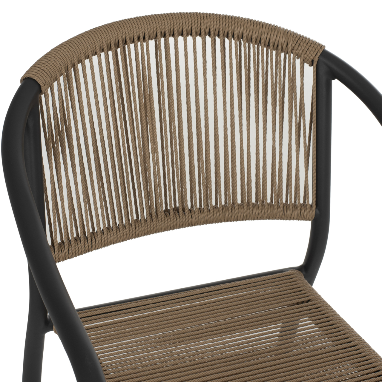 ARMCHAIR ALUMINUM HM5856.02 CHARCOAL GREY WITH PE WICKER ROPE 57x63x80H [7]