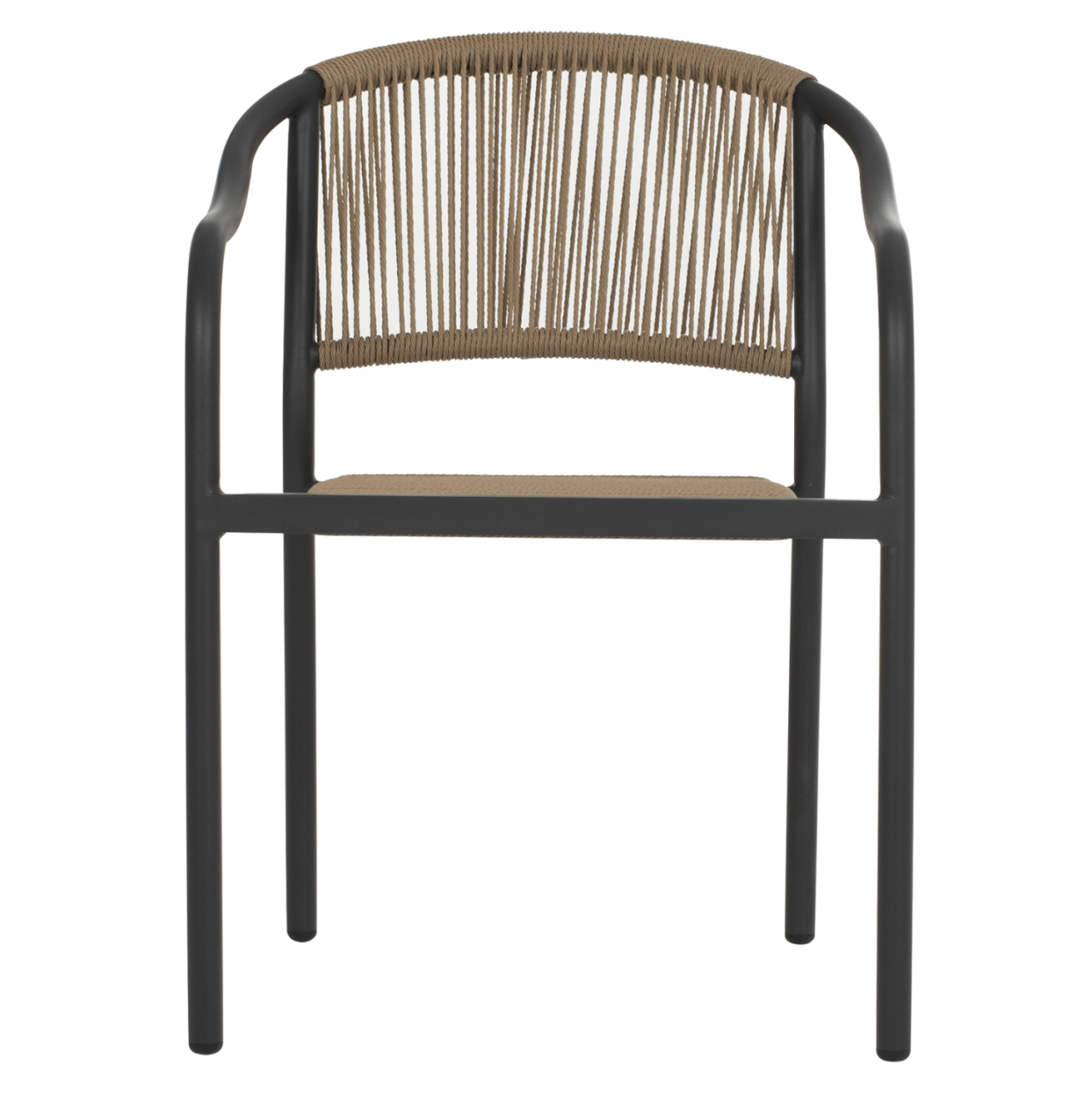 ARMCHAIR ALUMINUM HM5856.02 CHARCOAL GREY WITH PE WICKER ROPE 57x63x80H [3]