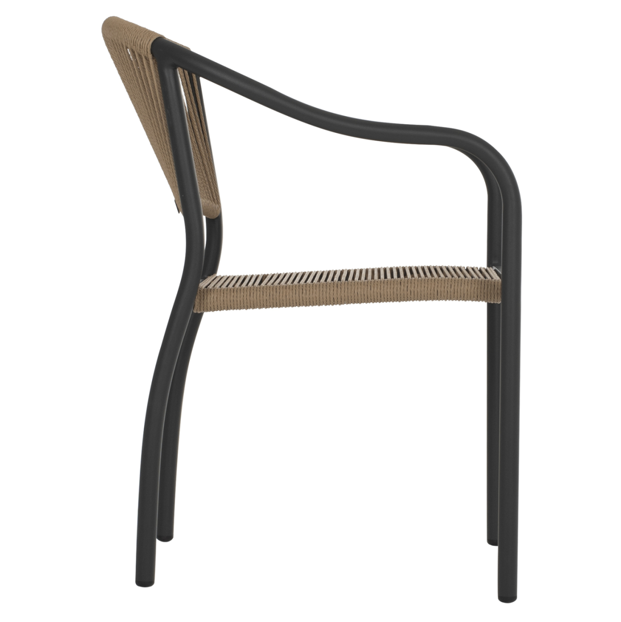 ARMCHAIR ALUMINUM HM5856.02 CHARCOAL GREY WITH PE WICKER ROPE 57x63x80H [4]
