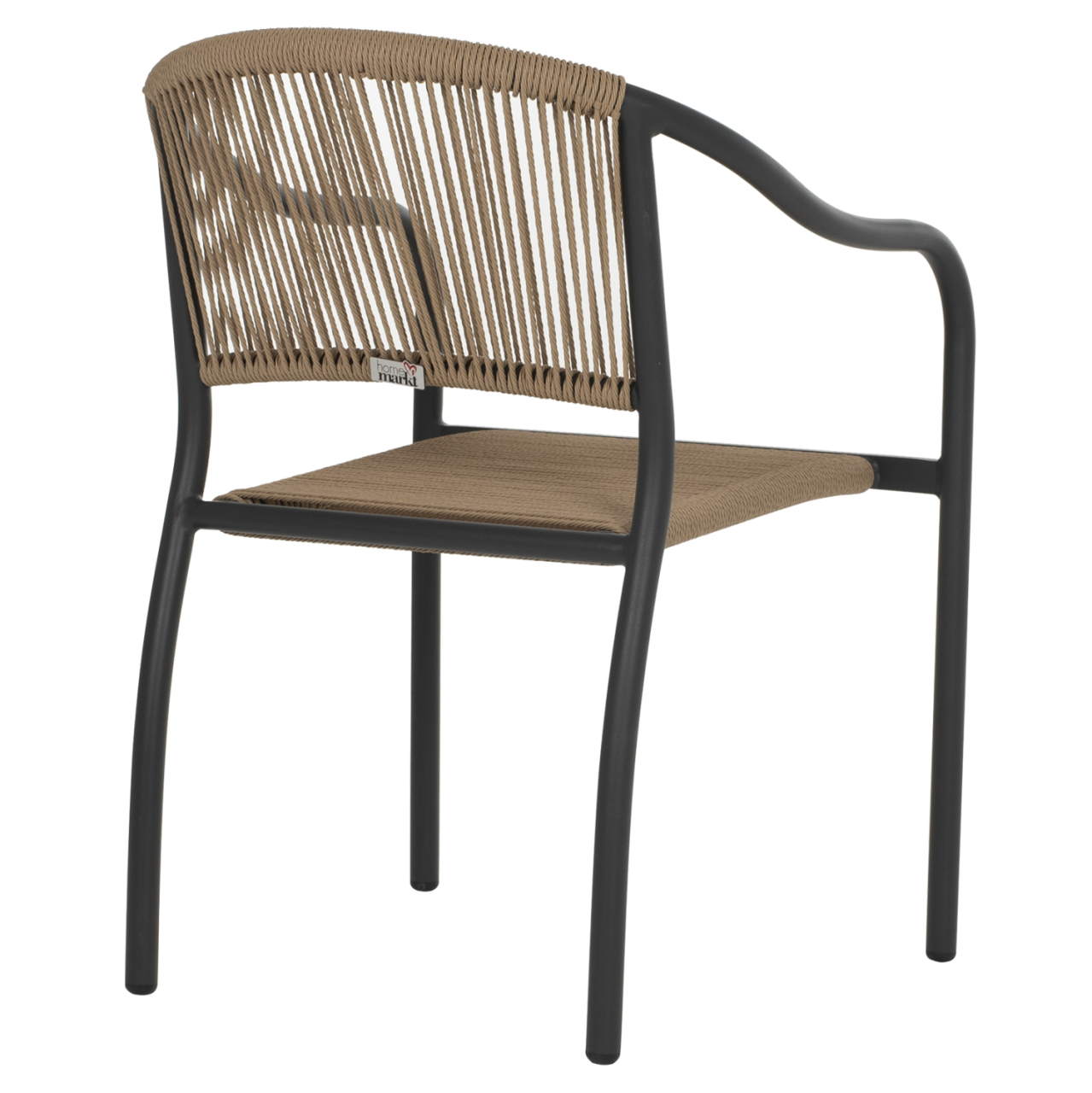 ARMCHAIR ALUMINUM HM5856.02 CHARCOAL GREY WITH PE WICKER ROPE 57x63x80H [5]