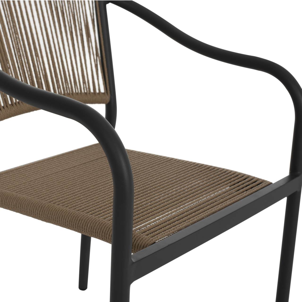 ARMCHAIR ALUMINUM HM5856.02 CHARCOAL GREY WITH PE WICKER ROPE 57x63x80H [9]