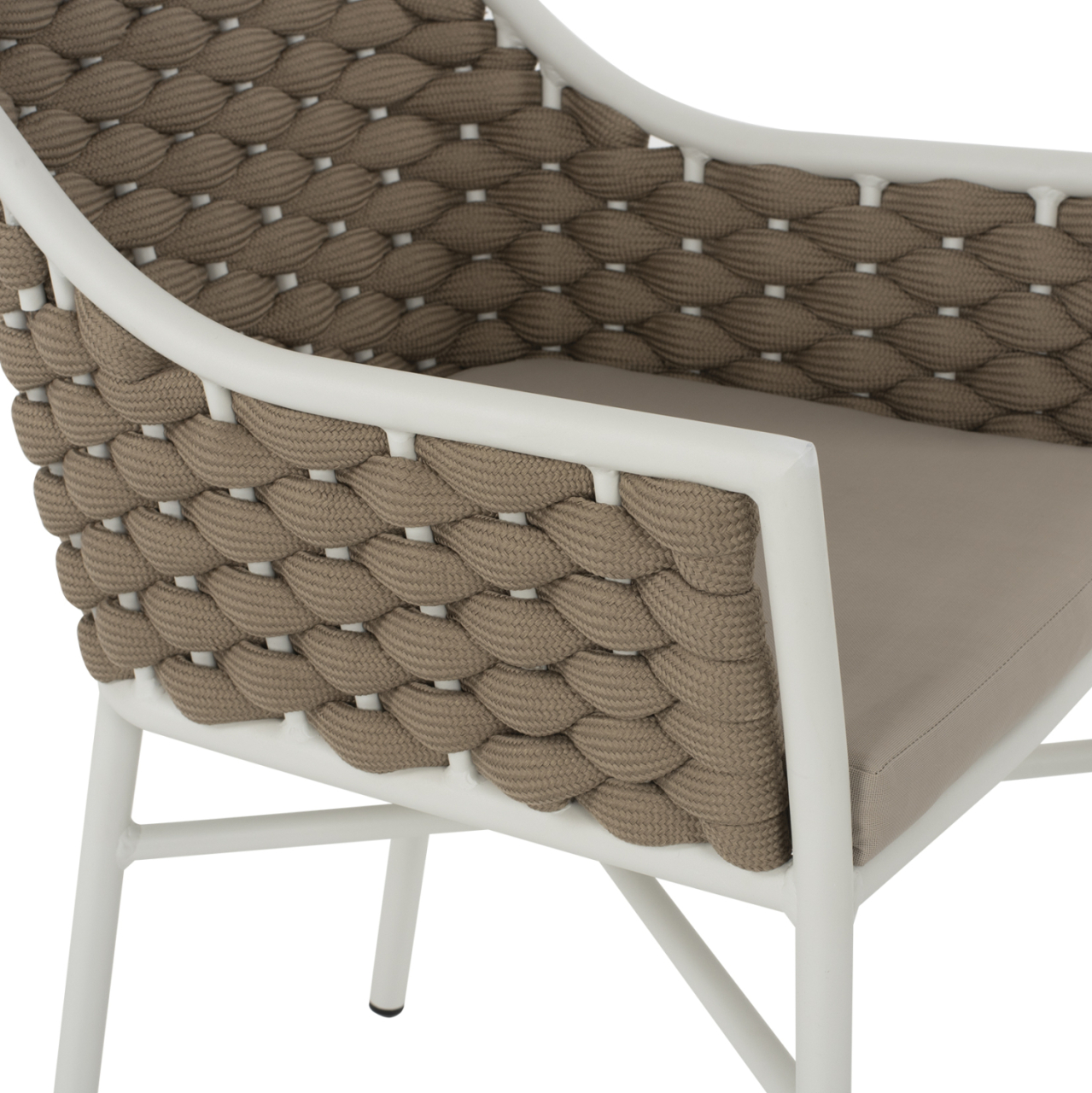 ARMCHAIR ALUMINUM HM5858.02 WHITE WITH BEIGE ROPE 56x58x76Hcm. [9]