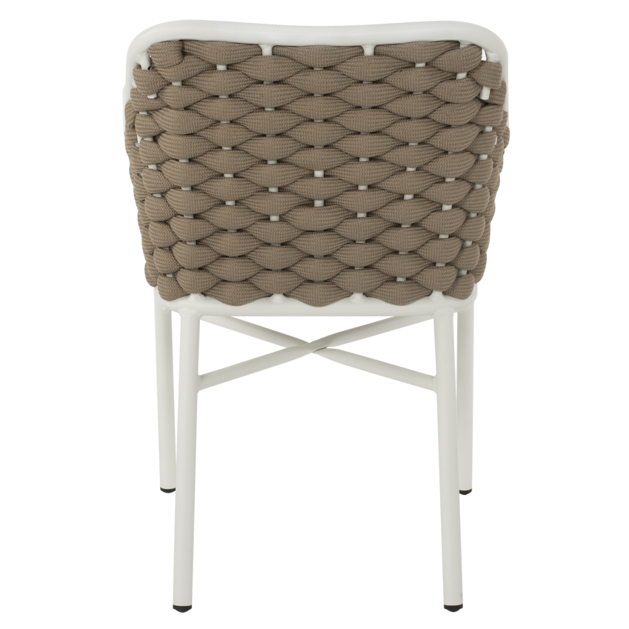 ARMCHAIR ALUMINUM HM5858.02 WHITE WITH BEIGE ROPE 56x58x76Hcm. [6]