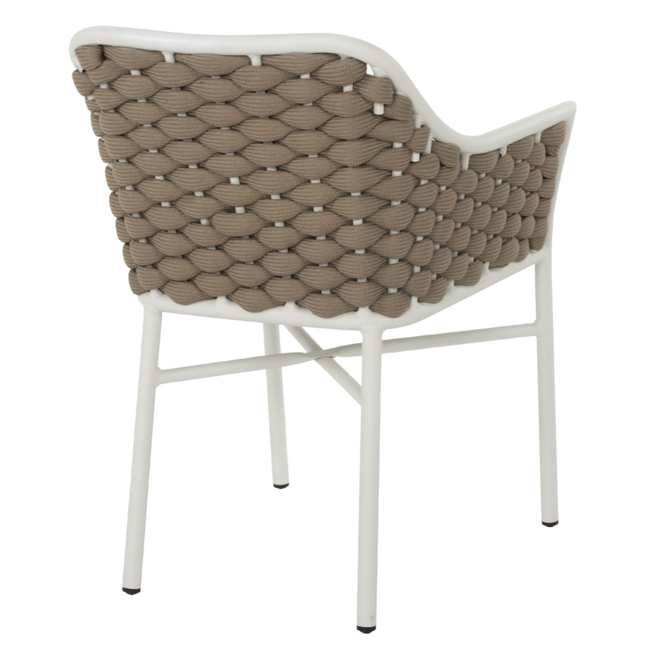 ARMCHAIR ALUMINUM HM5858.02 WHITE WITH BEIGE ROPE 56x58x76Hcm. [5]