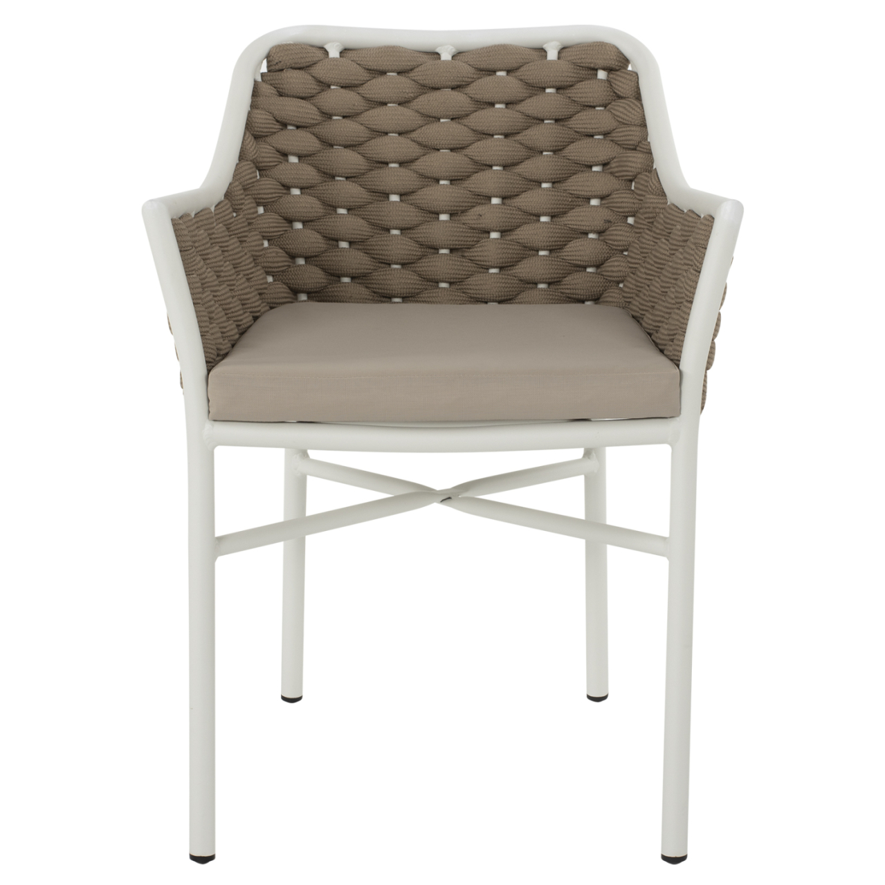 ARMCHAIR ALUMINUM HM5858.02 WHITE WITH BEIGE ROPE 56x58x76Hcm. [3]