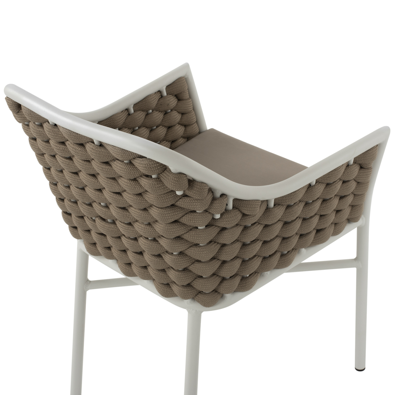 ARMCHAIR ALUMINUM HM5858.02 WHITE WITH BEIGE ROPE 56x58x76Hcm. [10]