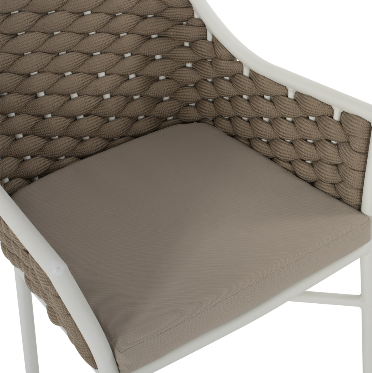 ARMCHAIR ALUMINUM HM5858.02 WHITE WITH BEIGE ROPE 56x58x76Hcm. [8]