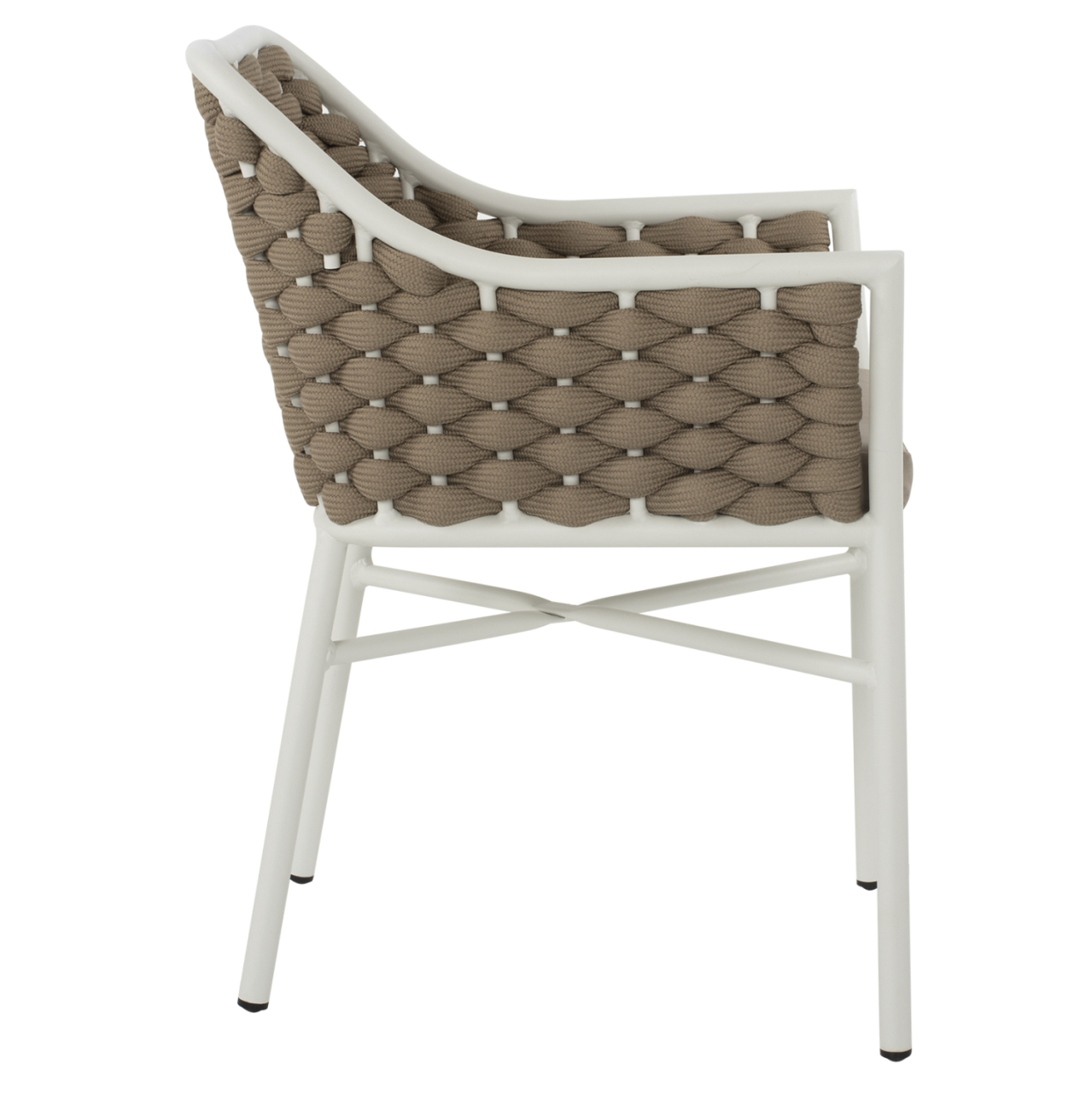 ARMCHAIR ALUMINUM HM5858.02 WHITE WITH BEIGE ROPE 56x58x76Hcm. [4]
