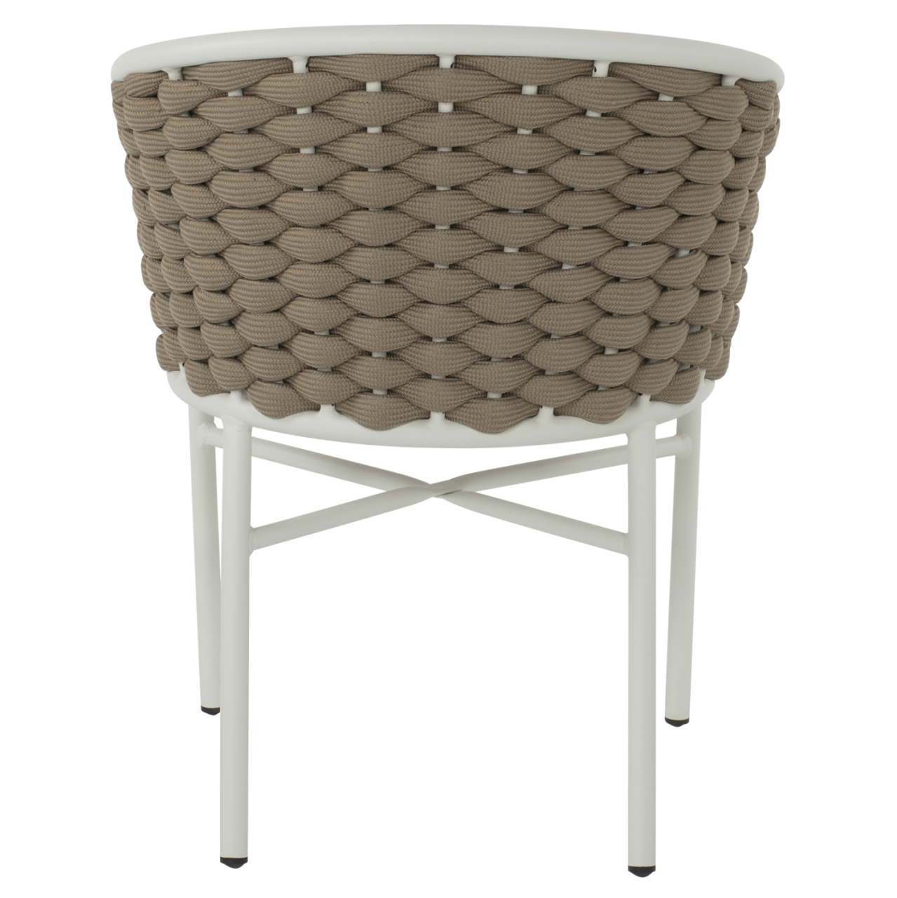 ARMCHAIR ALUMINUM HM5859.02 WHITE AND BEIGE FOAMY ROPE [6]