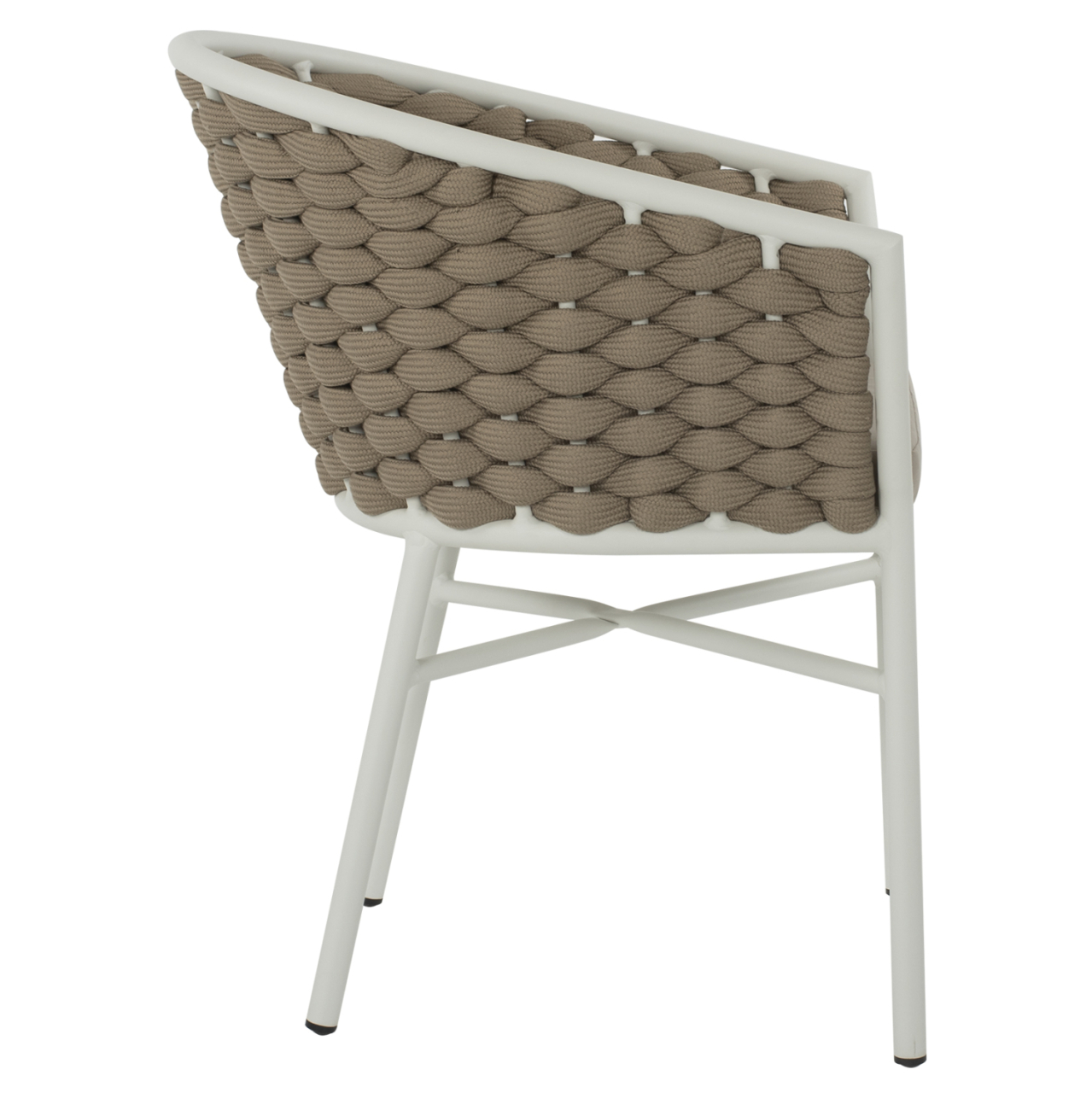 ARMCHAIR ALUMINUM HM5859.02 WHITE AND BEIGE FOAMY ROPE [4]