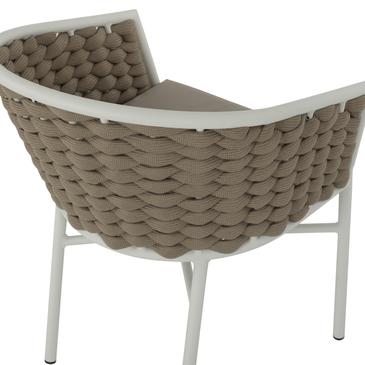 ARMCHAIR ALUMINUM HM5859.02 WHITE AND BEIGE FOAMY ROPE [9]