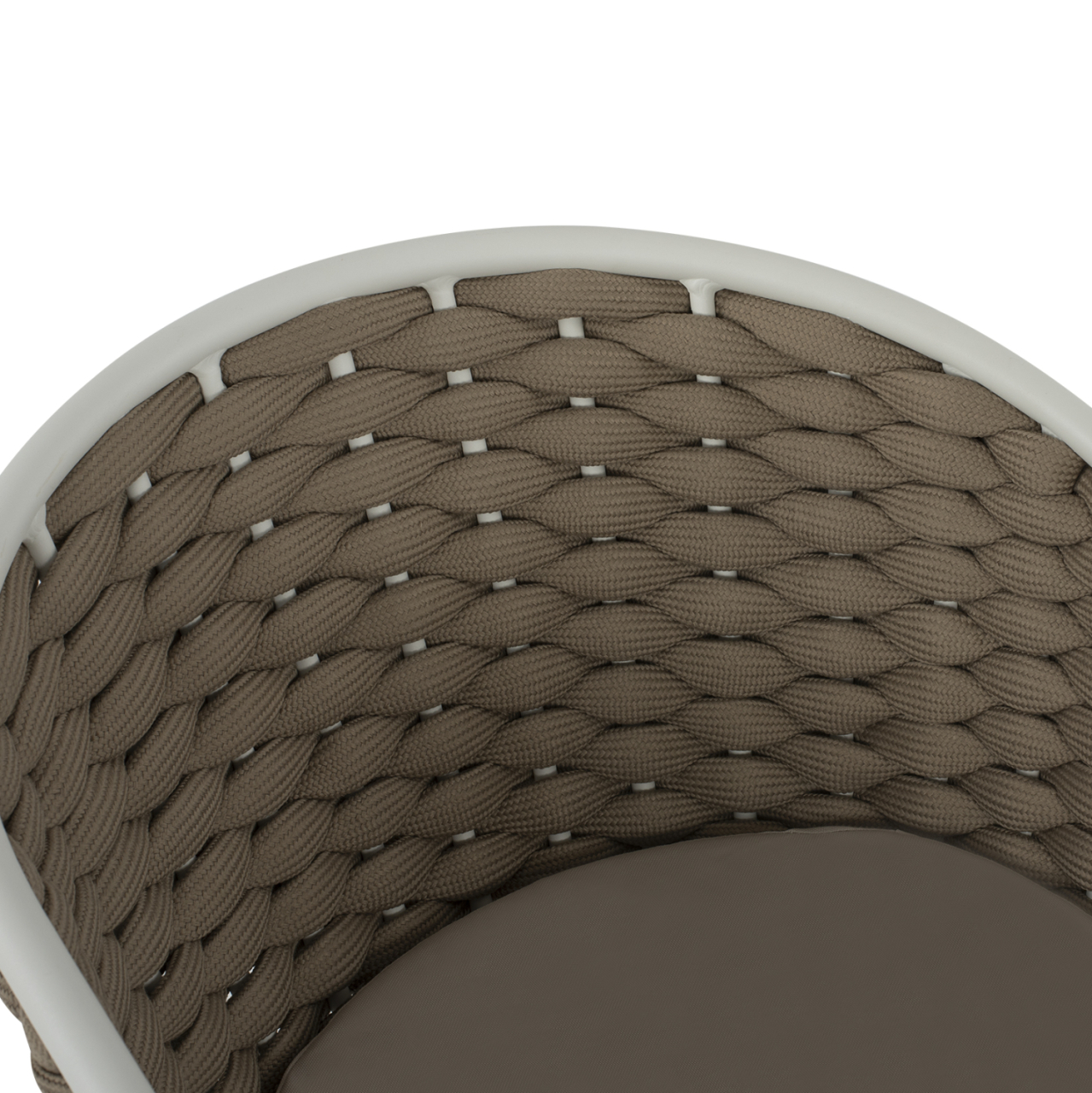 ARMCHAIR ALUMINUM HM5859.02 WHITE AND BEIGE FOAMY ROPE [7]
