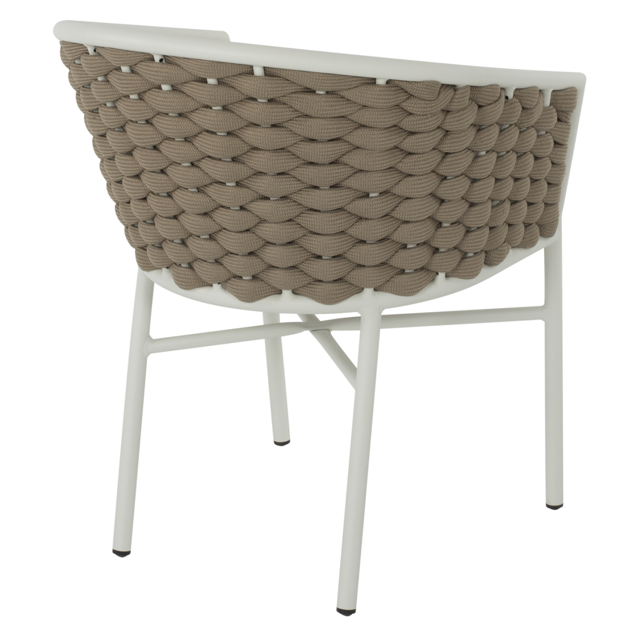 ARMCHAIR ALUMINUM HM5859.02 WHITE AND BEIGE FOAMY ROPE [5]