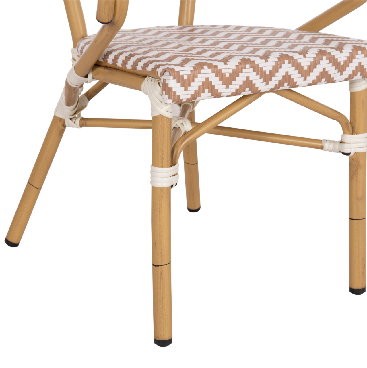 ARMCHAIR ALUMINUM HM5861.03 BAMBOO LOOK BROWN-WHITE56.58.5x58x82Η cm. [9]
