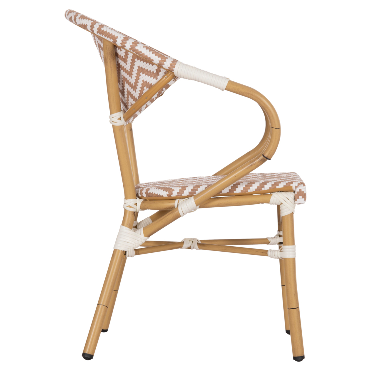 ARMCHAIR ALUMINUM HM5861.03 BAMBOO LOOK BROWN-WHITE56.58.5x58x82Η cm. [4]