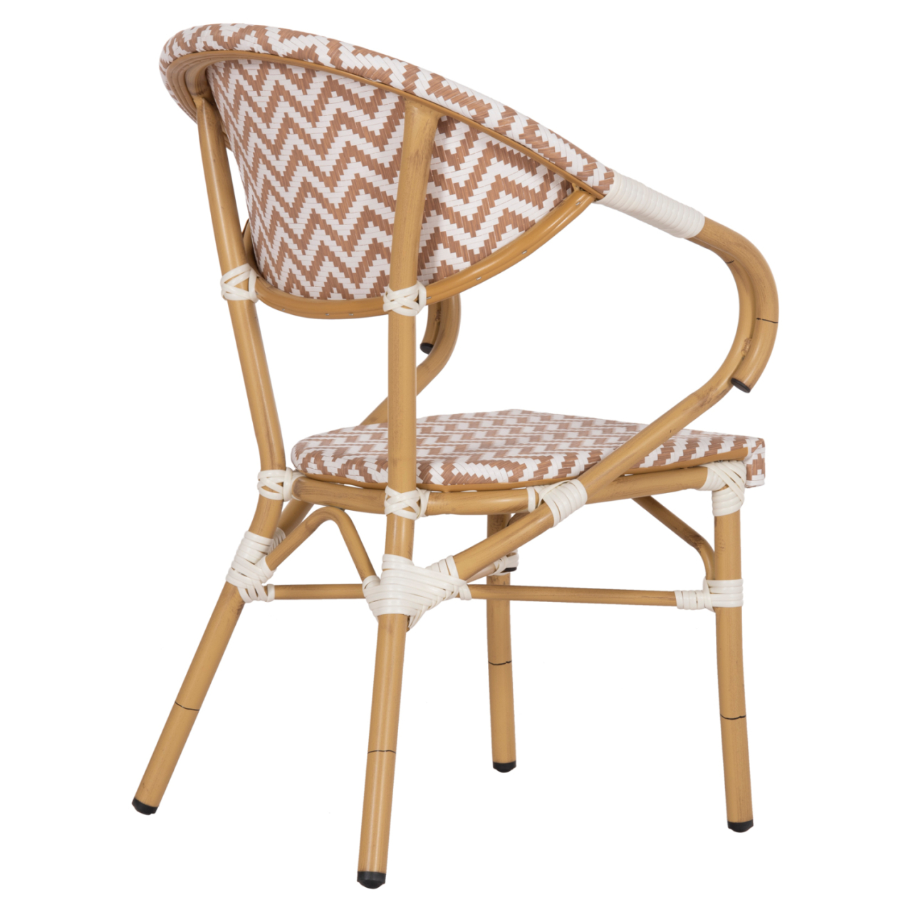 ARMCHAIR ALUMINUM HM5861.03 BAMBOO LOOK BROWN-WHITE56.58.5x58x82Η cm. [5]