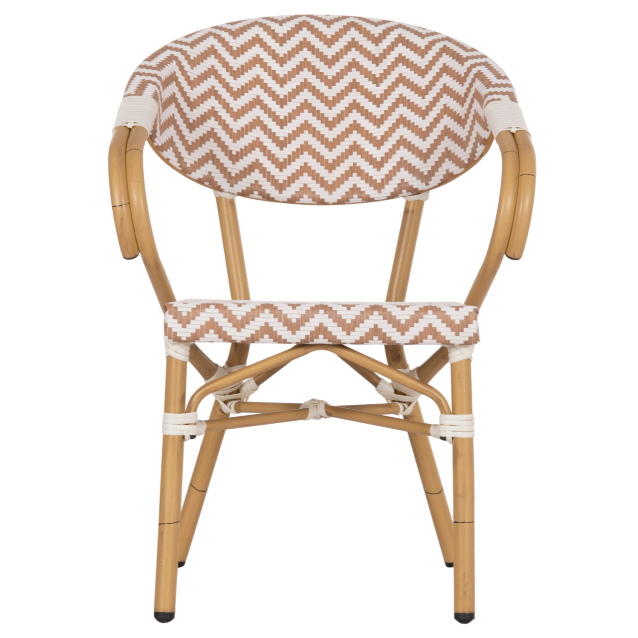 ARMCHAIR ALUMINUM HM5861.03 BAMBOO LOOK BROWN-WHITE56.58.5x58x82Η cm. [3]