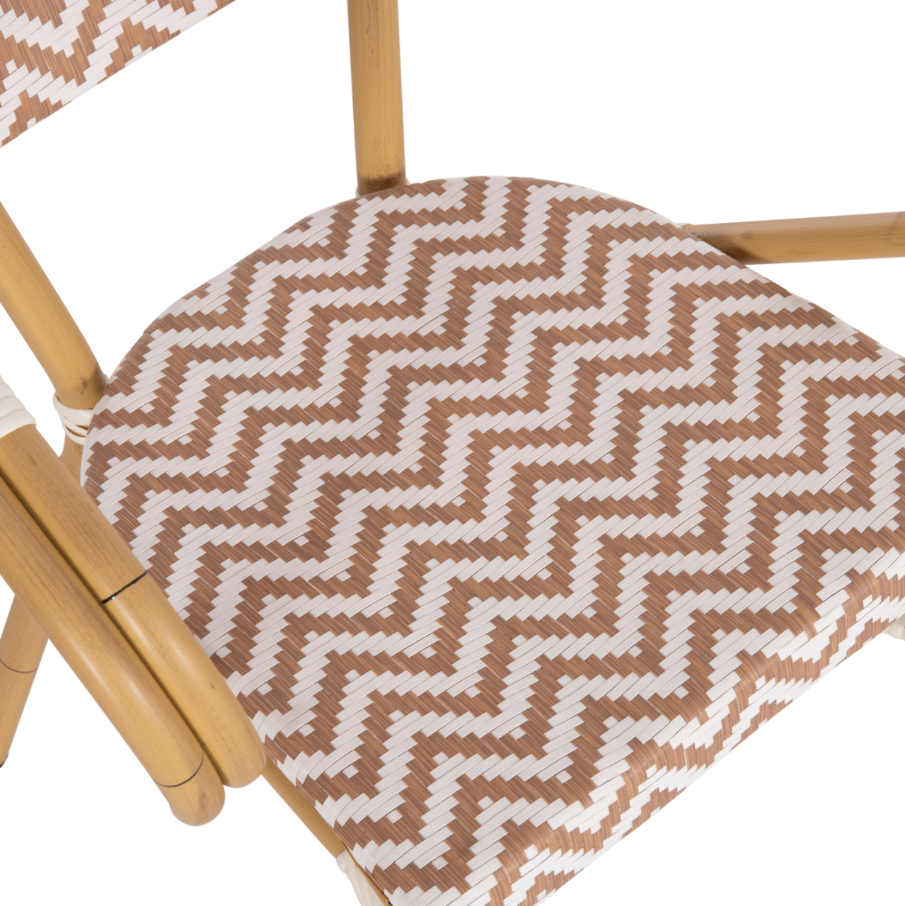 ARMCHAIR ALUMINUM HM5861.03 BAMBOO LOOK BROWN-WHITE56.58.5x58x82Η cm. [8]