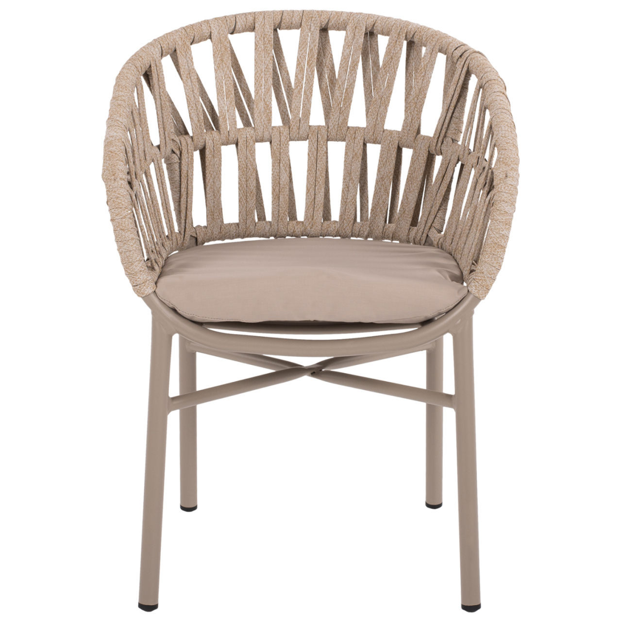 ARMCHAIR ALUMINUM LIGHT MOCHA and BEIGE ROPE 57x56x78Hcm.HM5857.03 [3]