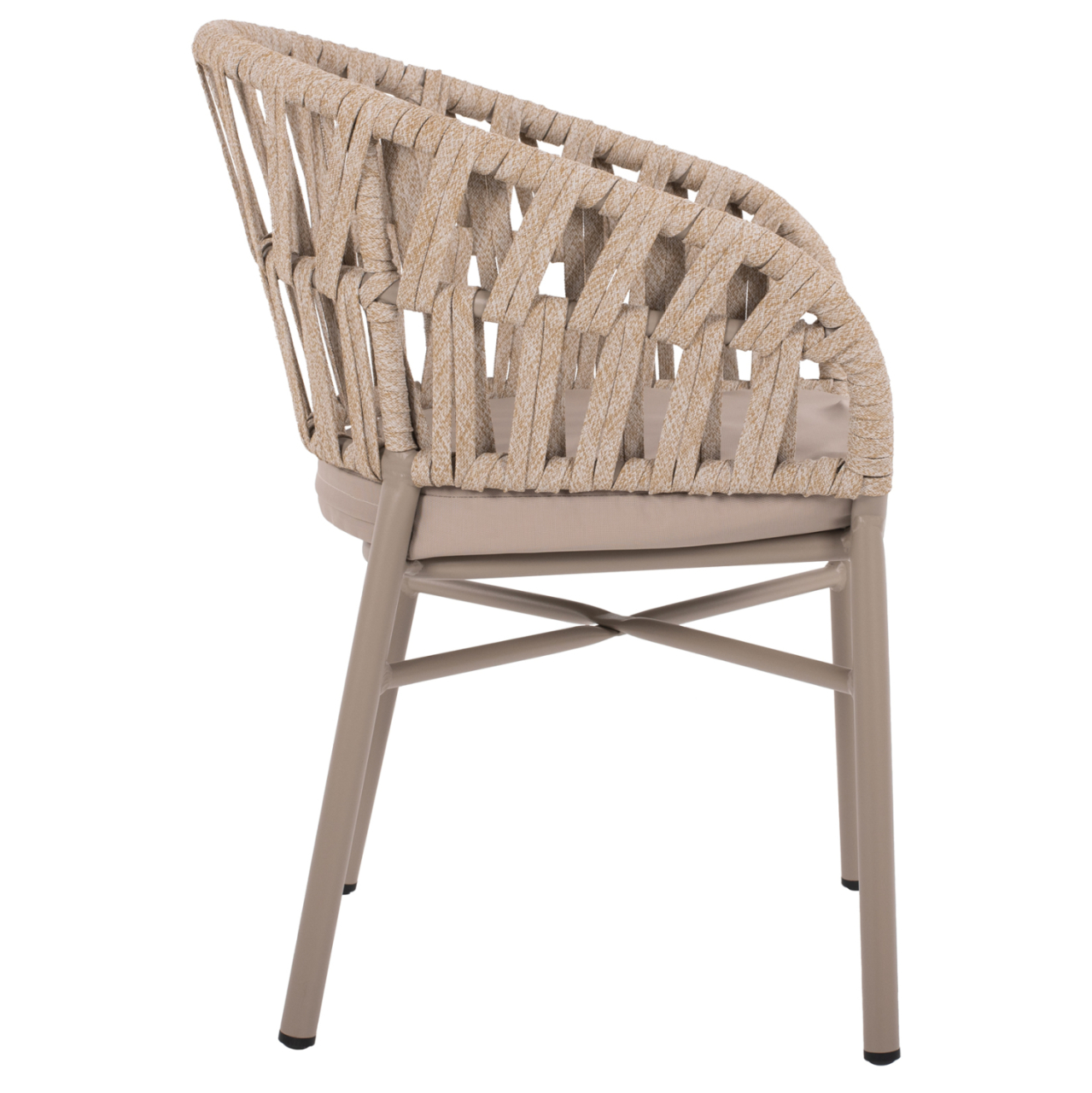 ARMCHAIR ALUMINUM LIGHT MOCHA and BEIGE ROPE 57x56x78Hcm.HM5857.03 [4]