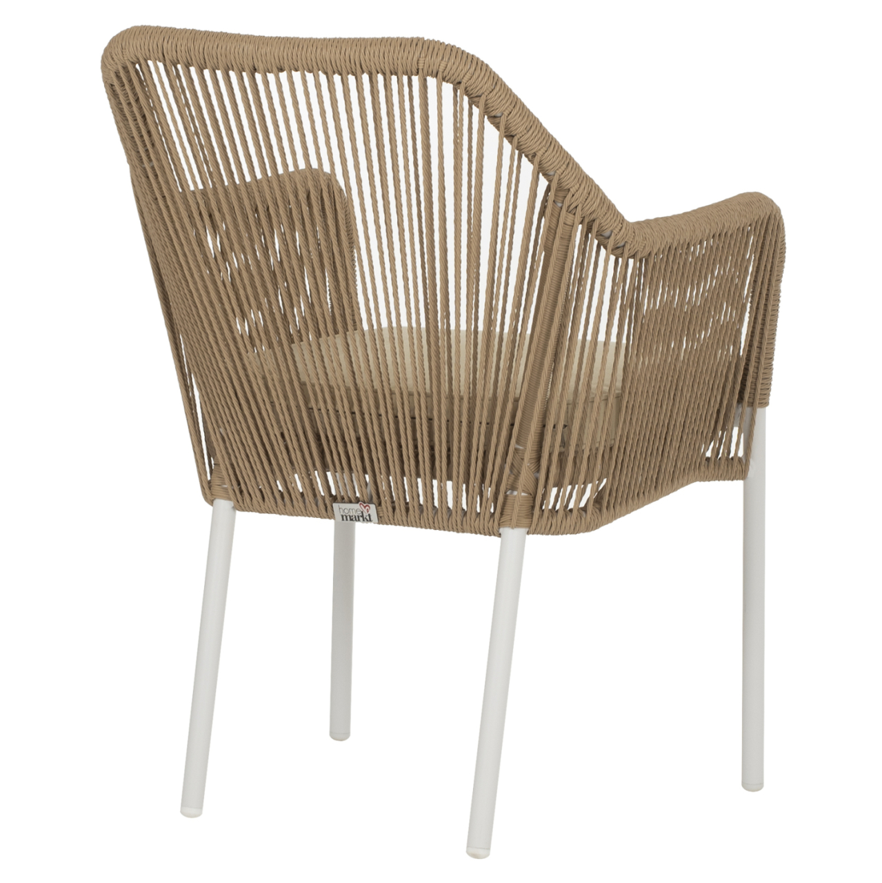 ARMCHAIR ALUMINUM LOKKI HM5855.01 WHITE WITH PE WICKER ROPE BEIGE 56x66x82 [5]