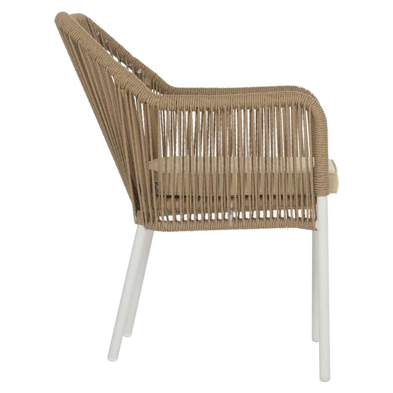 ARMCHAIR ALUMINUM LOKKI HM5855.01 WHITE WITH PE WICKER ROPE BEIGE 56x66x82 [4]