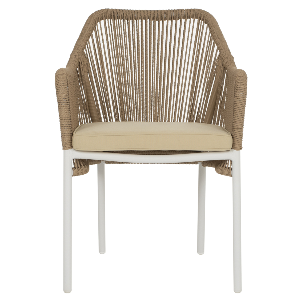ARMCHAIR ALUMINUM LOKKI HM5855.01 WHITE WITH PE WICKER ROPE BEIGE 56x66x82 [3]