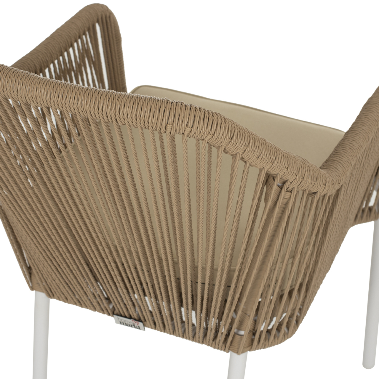 ARMCHAIR ALUMINUM LOKKI HM5855.01 WHITE WITH PE WICKER ROPE BEIGE 56x66x82 [10]