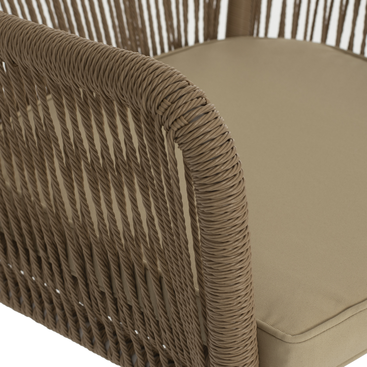 ARMCHAIR ALUMINUM LOKKI HM5855.01 WHITE WITH PE WICKER ROPE BEIGE 56x66x82 [9]