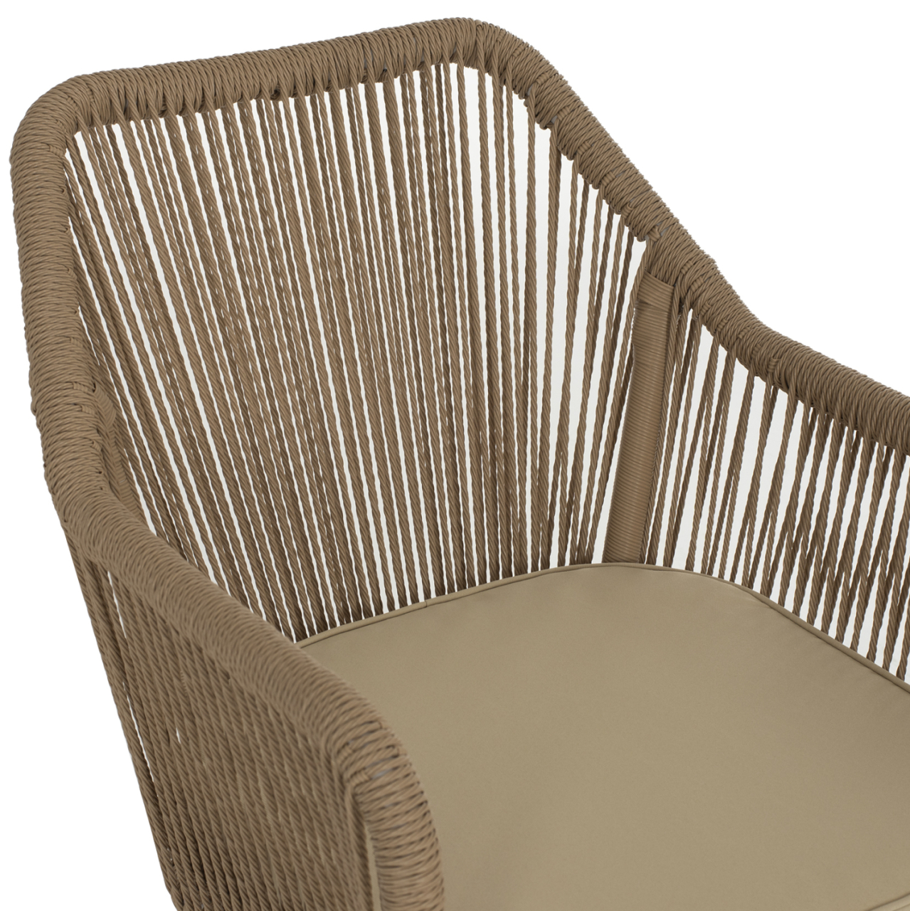ARMCHAIR ALUMINUM LOKKI HM5855.01 WHITE WITH PE WICKER ROPE BEIGE 56x66x82 [7]