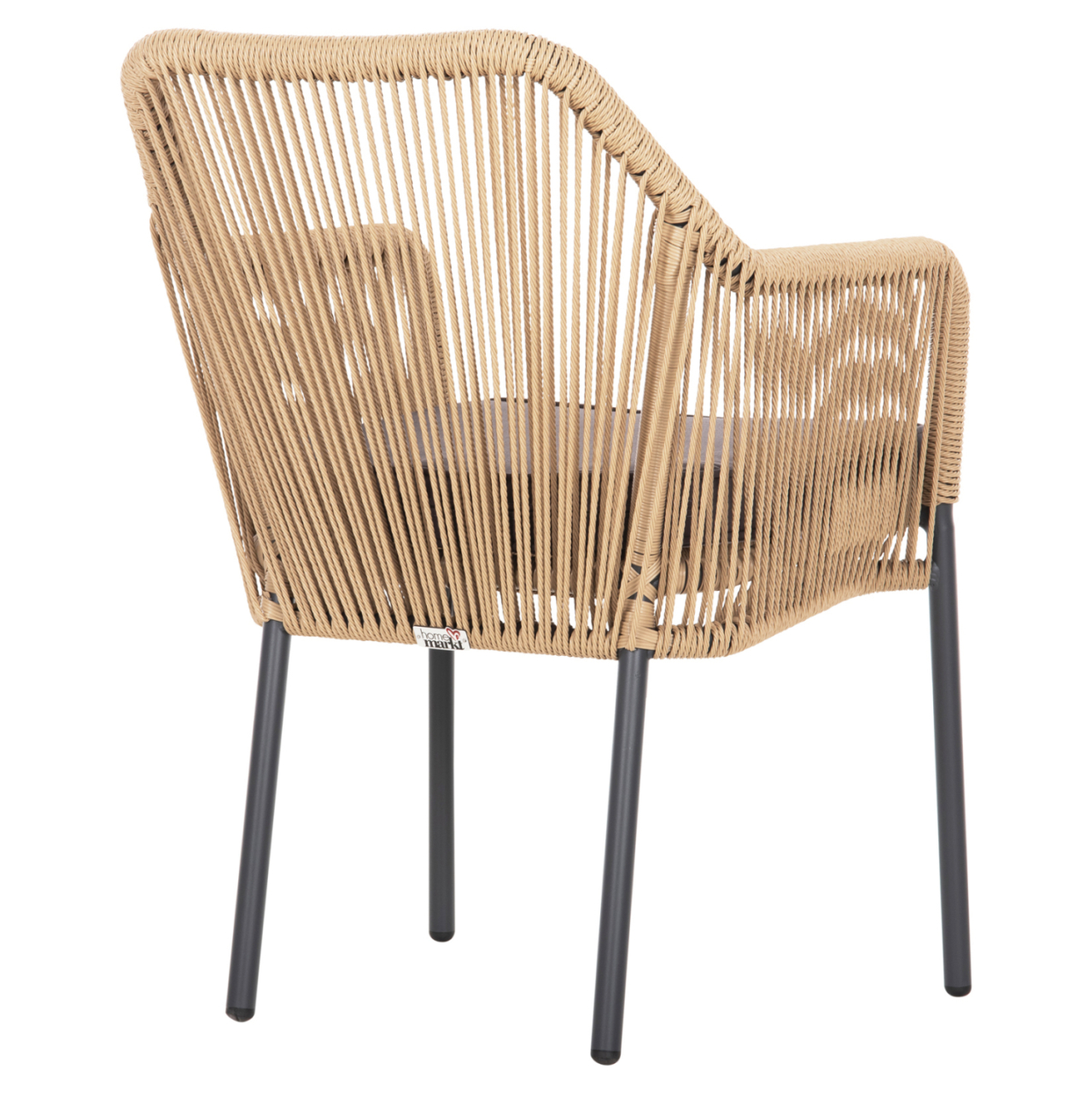 ARMCHAIR ALUMINUM LOKKI HM5855.02 CHARCOAL GREY WITH WICKER ROPE PE 56x66x82 [5]