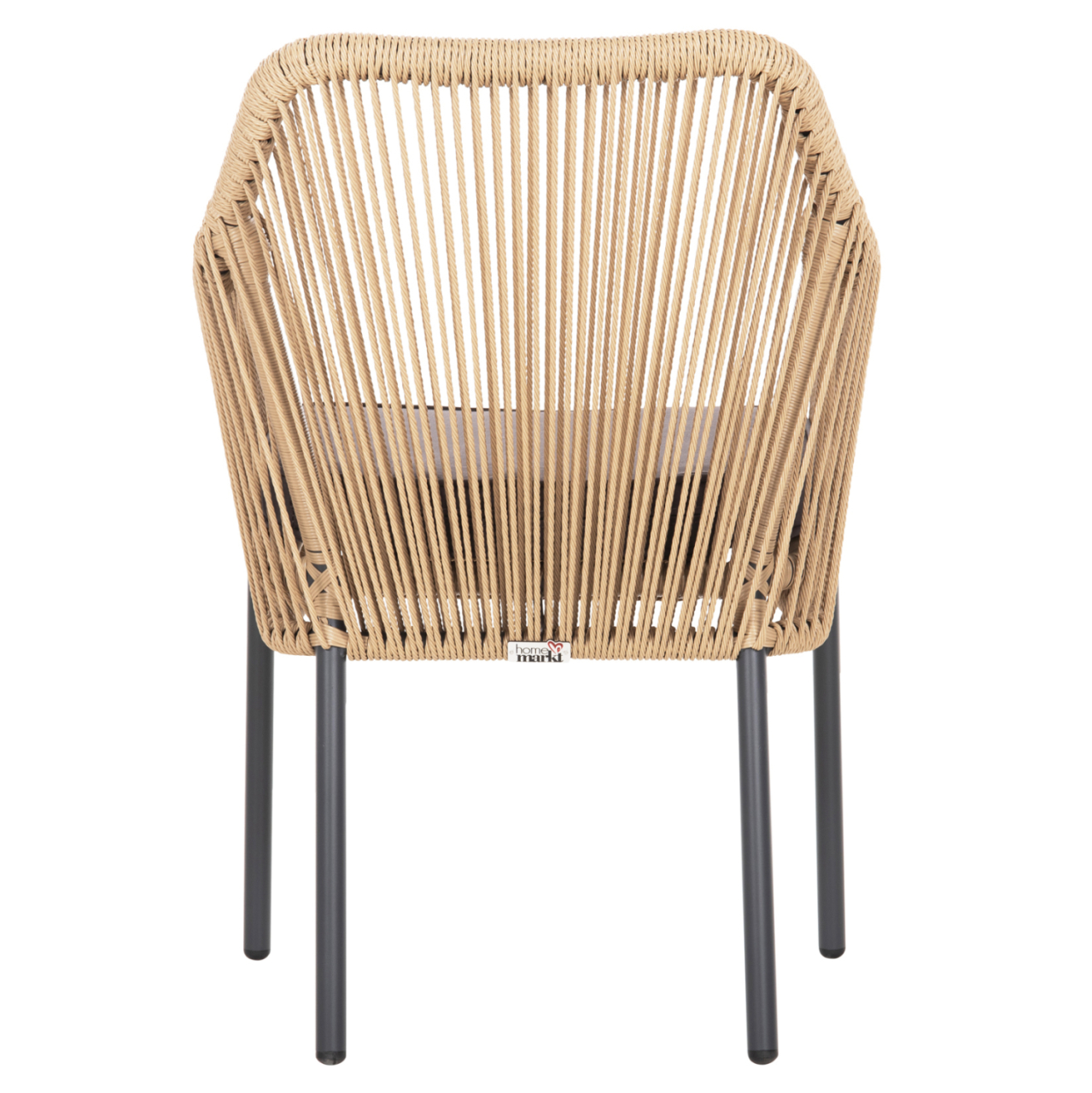 ARMCHAIR ALUMINUM LOKKI HM5855.02 CHARCOAL GREY WITH WICKER ROPE PE 56x66x82 [6]