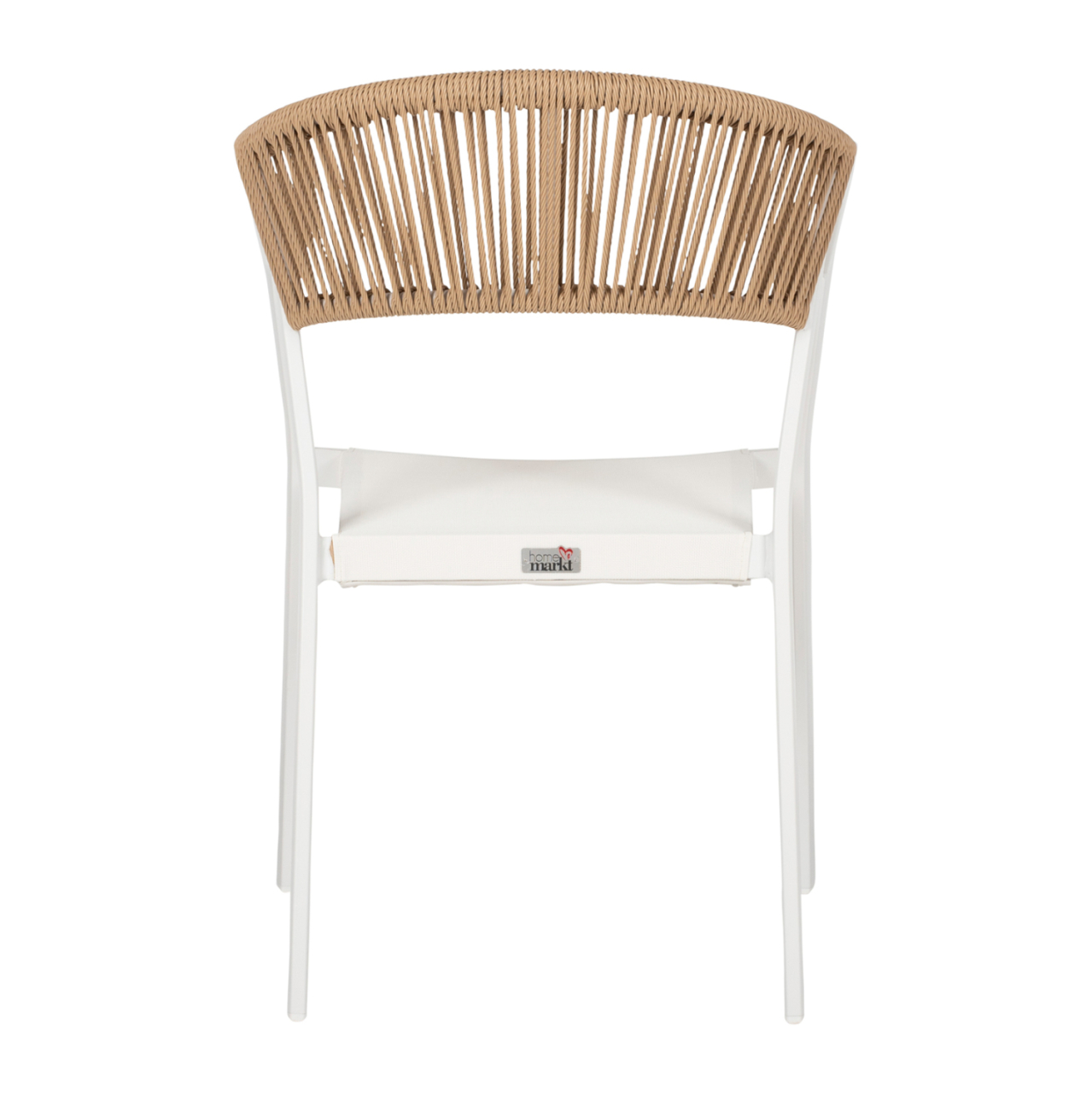 ARMCHAIR ALUMINUM MIRI HM5891.02 WHITE FRAME AND TEXTLINE- BEIGE RATTAN BACKREST 56x60x81,5Hcm. [6]