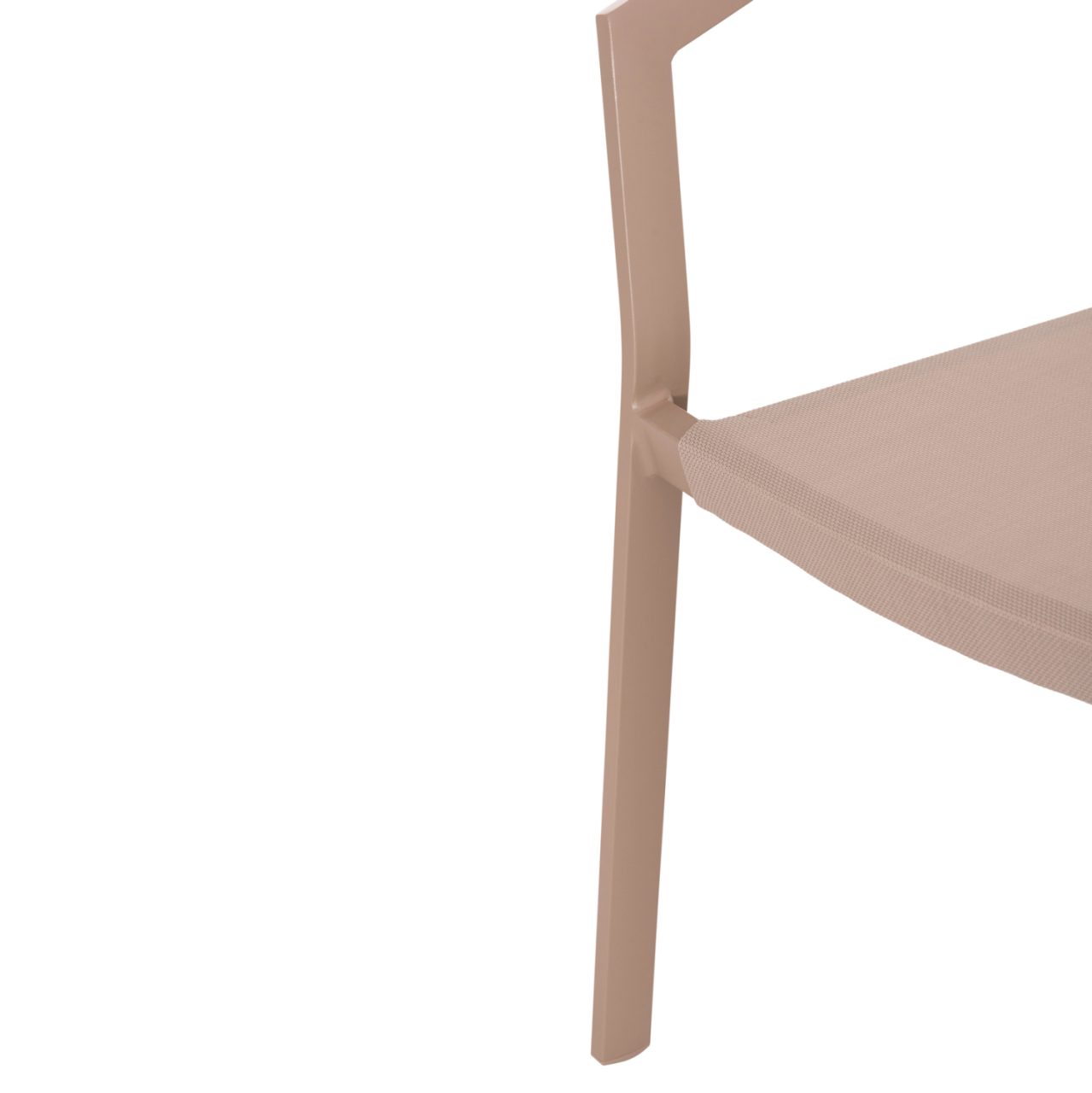 ARMCHAIR ALUMINUM MIRI HM5891.03 CHAMPAGNE FRAME AND TEXTLINE- BEIGE RATTAN BACKREST 56x58x80.5Hcm. [8]