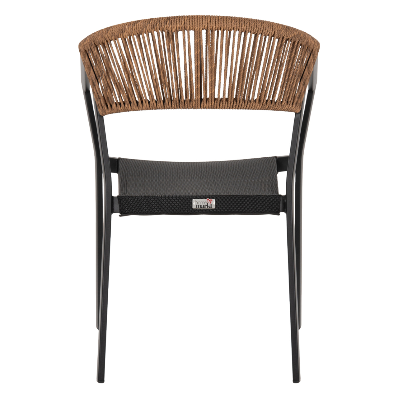 ARMCHAIR ALUMINUM MIRI HM5891.05 BLACK FRAME AND TEXTLINE- BEIGE RATTAN BACKREST 57,5x59x81,5Hcm. [6]