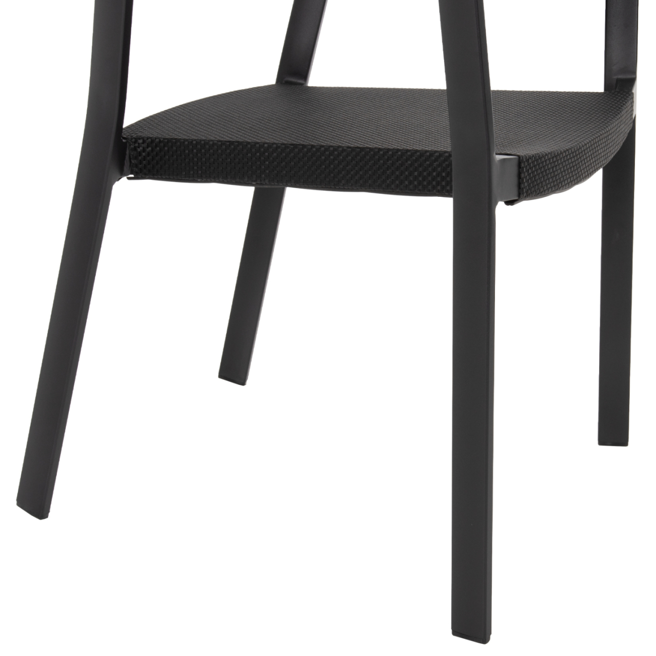 ARMCHAIR ALUMINUM MIRI HM5891.05 BLACK FRAME AND TEXTLINE- BEIGE RATTAN BACKREST 57,5x59x81,5Hcm. [9]