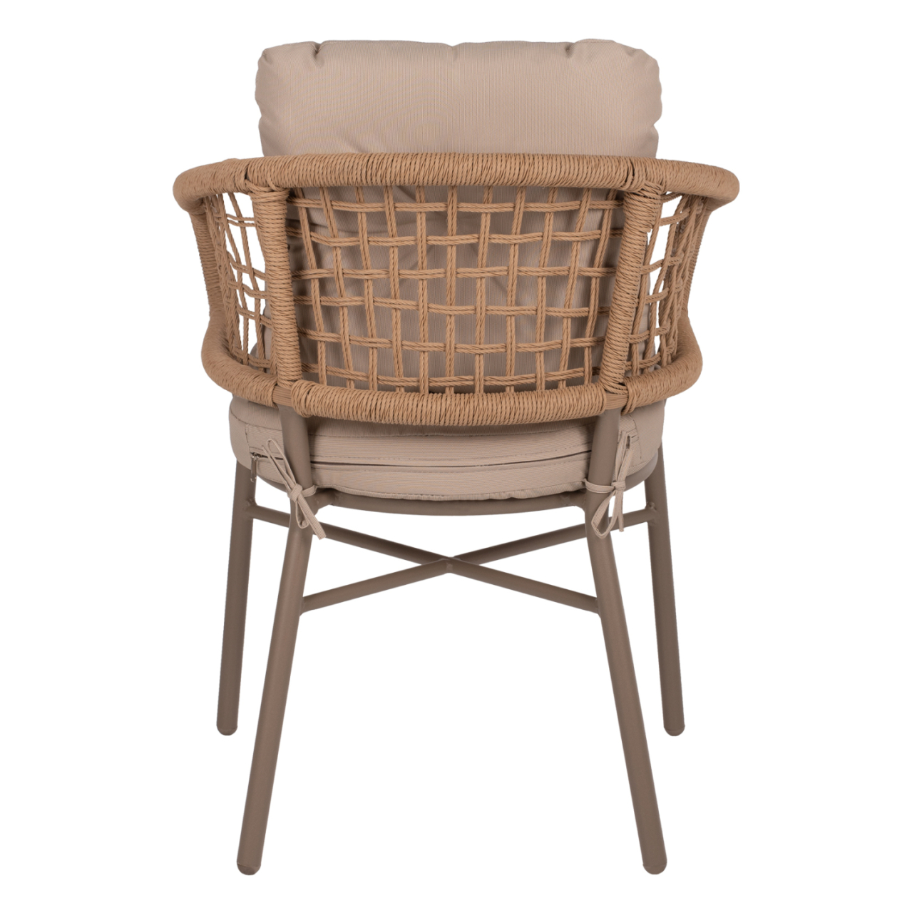 ARMCHAIR ALUMINUM MOCHA PROFESSIONAL RATTAN and CUSHIONS BEIGE HM5863.02 60x56x84H cm. [6]
