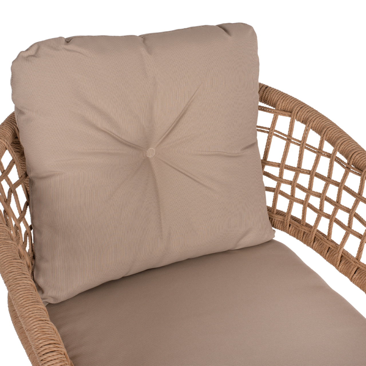 ARMCHAIR ALUMINUM MOCHA PROFESSIONAL RATTAN and CUSHIONS BEIGE HM5863.02 60x56x84H cm. [7]