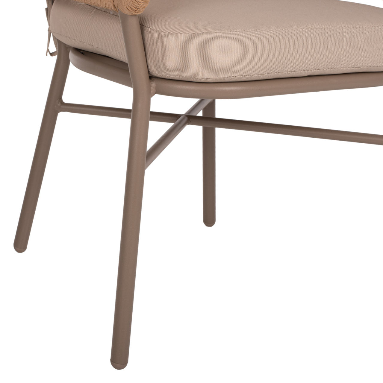 ARMCHAIR ALUMINUM MOCHA PROFESSIONAL RATTAN and CUSHIONS BEIGE HM5863.02 60x56x84H cm. [10]