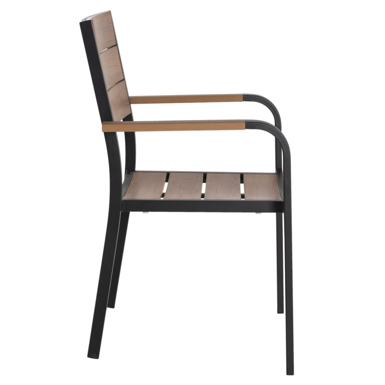 ARMCHAIR ALUMINUM SAGA HM5127.03 BLACK WITH POLYWOOD SEAT AND BACKREST 56x55x85,5Hcm. [4]
