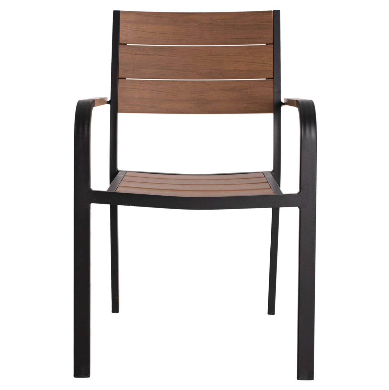 ARMCHAIR ALUMINUM SAGA HM5127.03 BLACK WITH POLYWOOD SEAT AND BACKREST 56x55x85,5Hcm. [3]